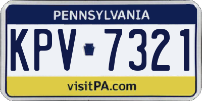 PA license plate KPV7321