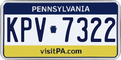 PA license plate KPV7322