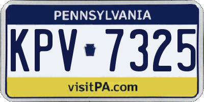 PA license plate KPV7325