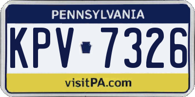 PA license plate KPV7326