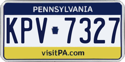 PA license plate KPV7327