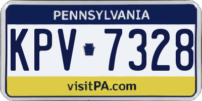 PA license plate KPV7328