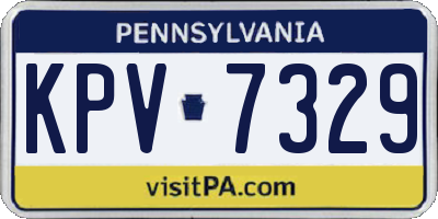 PA license plate KPV7329