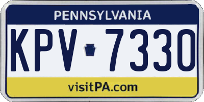 PA license plate KPV7330