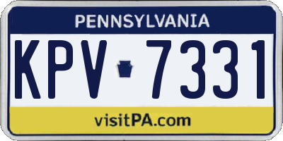 PA license plate KPV7331