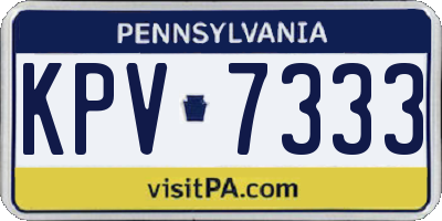 PA license plate KPV7333