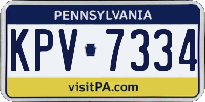 PA license plate KPV7334