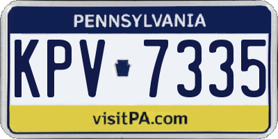 PA license plate KPV7335