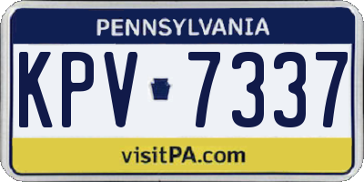 PA license plate KPV7337
