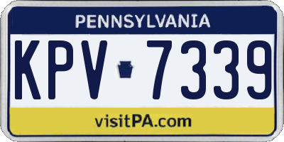 PA license plate KPV7339