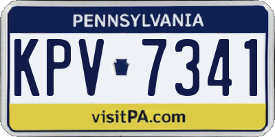 PA license plate KPV7341