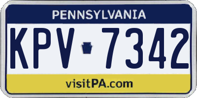 PA license plate KPV7342