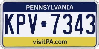 PA license plate KPV7343
