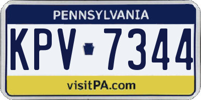 PA license plate KPV7344