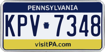 PA license plate KPV7348