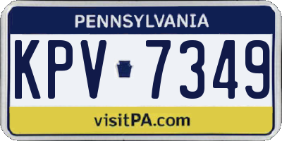 PA license plate KPV7349