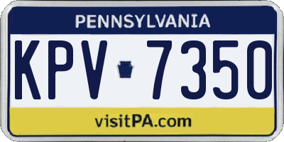 PA license plate KPV7350