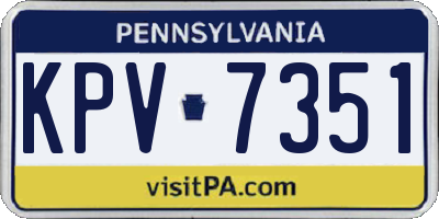 PA license plate KPV7351