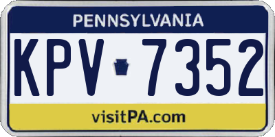 PA license plate KPV7352