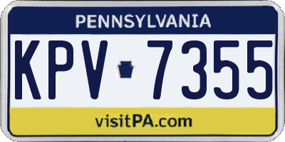PA license plate KPV7355