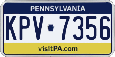 PA license plate KPV7356