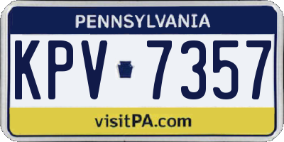 PA license plate KPV7357