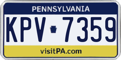 PA license plate KPV7359