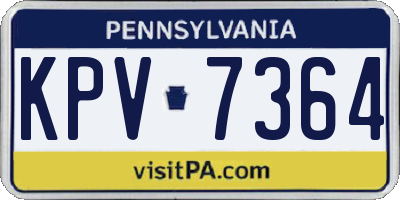 PA license plate KPV7364