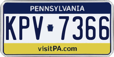 PA license plate KPV7366