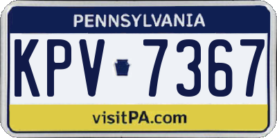 PA license plate KPV7367