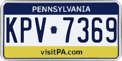 PA license plate KPV7369