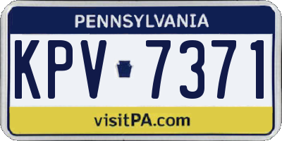 PA license plate KPV7371