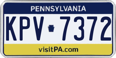 PA license plate KPV7372