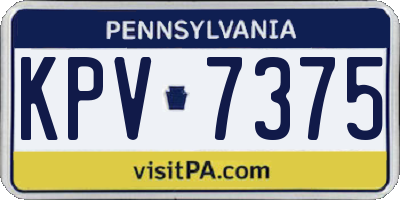 PA license plate KPV7375