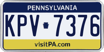 PA license plate KPV7376