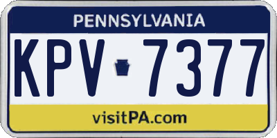 PA license plate KPV7377