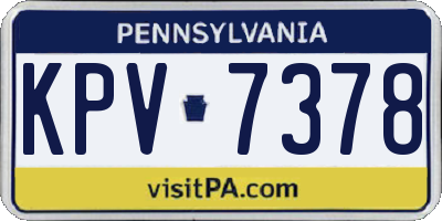 PA license plate KPV7378
