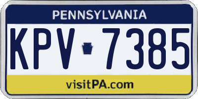 PA license plate KPV7385