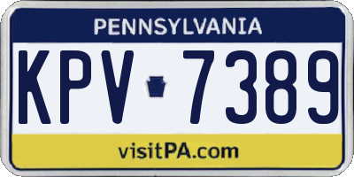 PA license plate KPV7389
