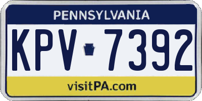PA license plate KPV7392