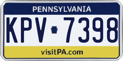 PA license plate KPV7398
