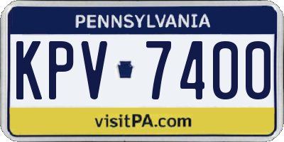PA license plate KPV7400