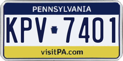 PA license plate KPV7401
