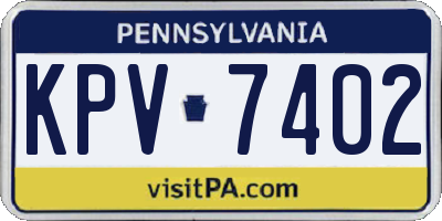 PA license plate KPV7402