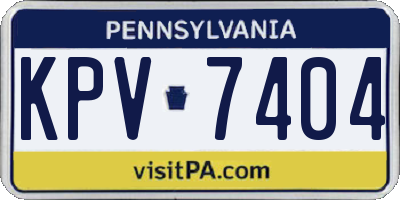PA license plate KPV7404