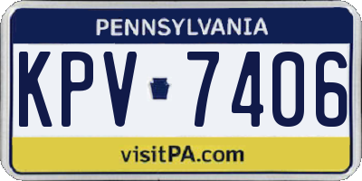 PA license plate KPV7406