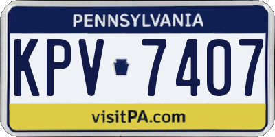 PA license plate KPV7407