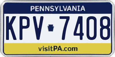 PA license plate KPV7408