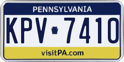 PA license plate KPV7410
