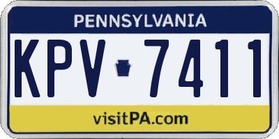 PA license plate KPV7411